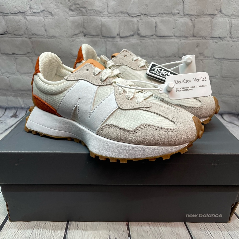 NEW BALANCE WS327RA RUST OXIDE SEA SALT WOMEN'S 5 RECYCLED CANVAS SUEDE 327